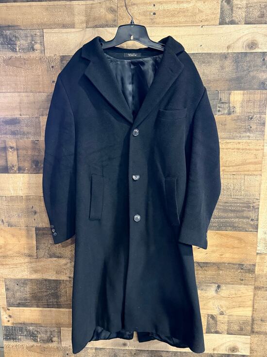 Chaps Other - Vintage Chaps Ralph Lauren Men's Black Wool 3-Button Long Overcoat Topcoat